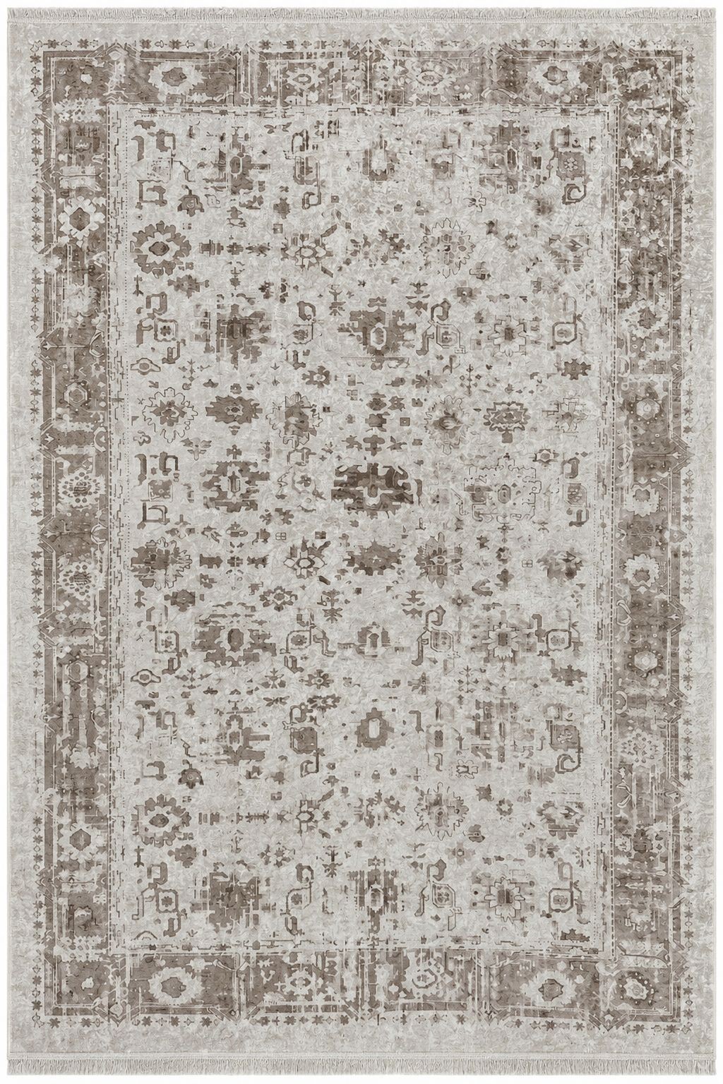PRINT S-7077 BEIGE-GRIS VINTAGE (LAVABLE EN MACHINE)