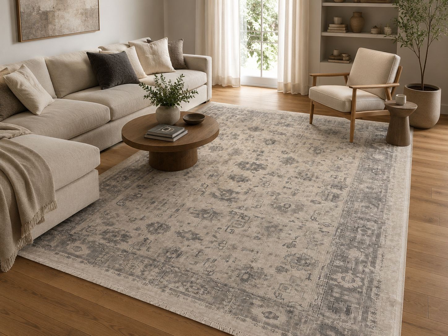 PRINT S-7077 GRIS-GRIS VINTAGE (LAVABLE EN MACHINE)