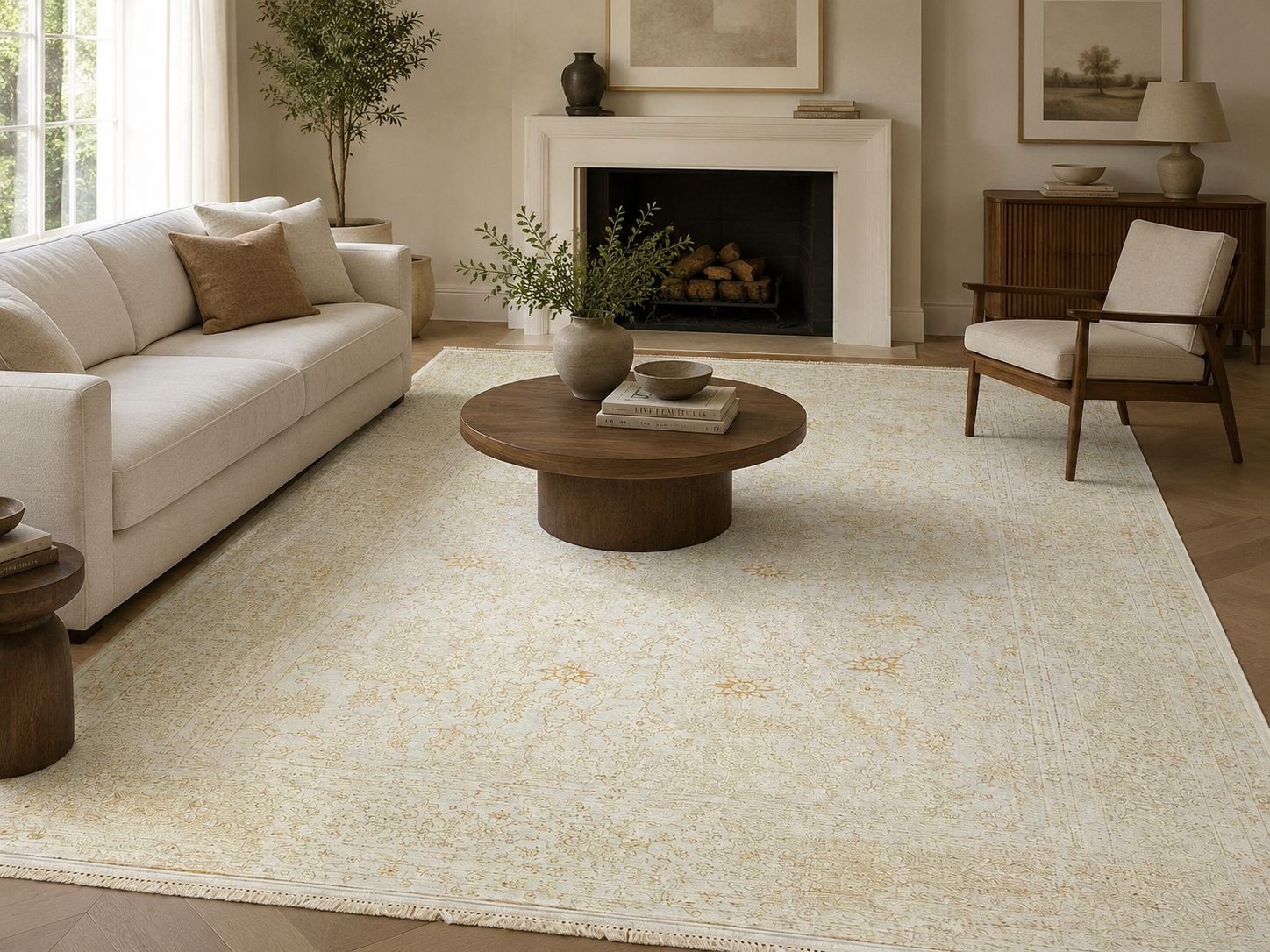 PRINT S-7065 BEIGE BRILLANT VINTAGE (LAVABLE EN MACHINE)